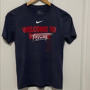 Nike MLB “Home Spin” Heather Navy and Red 'Welcome to Fenway' Fan Tee